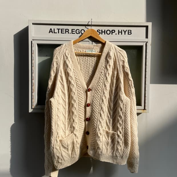 pure wool fisherman handmade cardigan