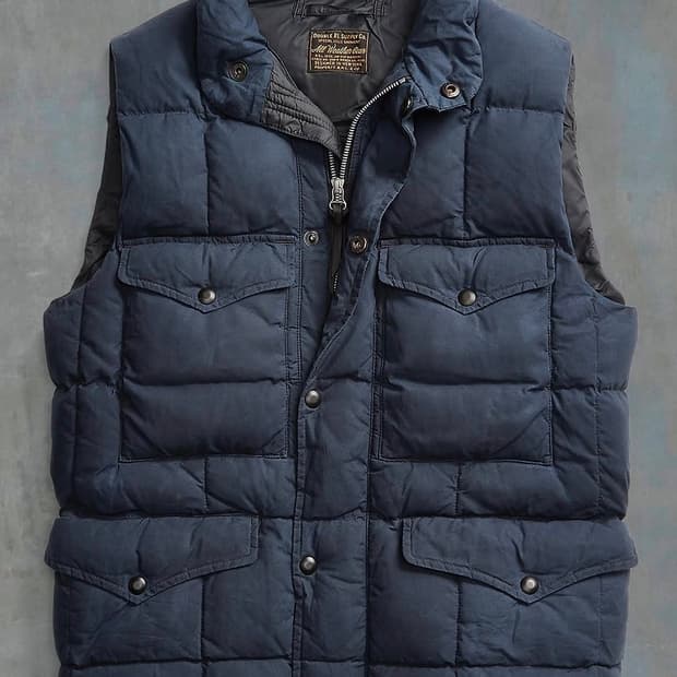 RRL 더블알엘 오일클로스 퀼팅 베스트 조끼