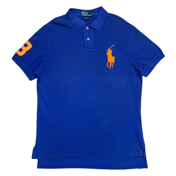 POLO RALPH LAUREN 빅포니 반팔 카라티 블루  XL