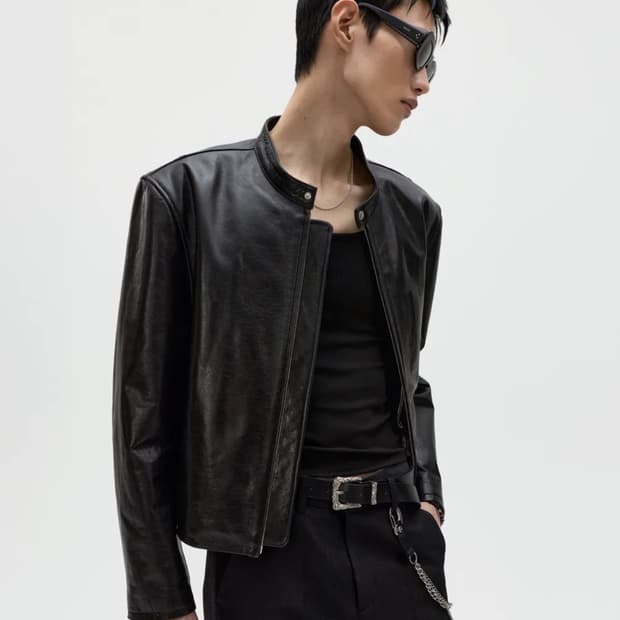 46 엘무드 카르벤 카우 레더 레이서 자켓