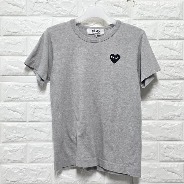 꼼데가르송 플레이 하트 로고 반팔티 그레이 S
