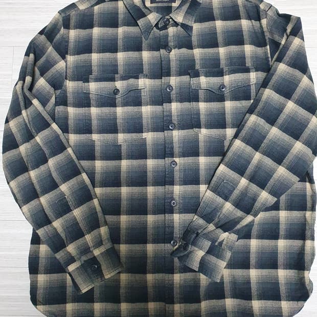 [XL] RRL 명작 코튼 옴브레 워크셔츠 105사이즈