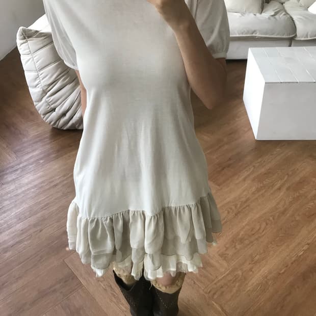 vintage ivory ruffle top