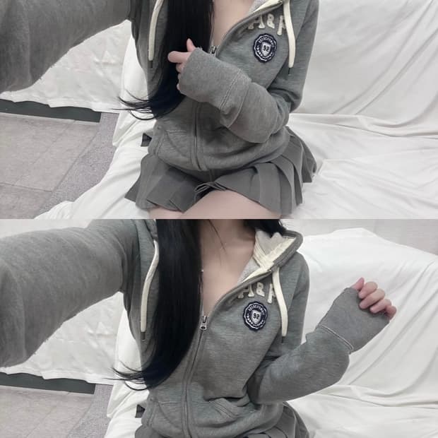 아베크롬비 그레이 후드집업