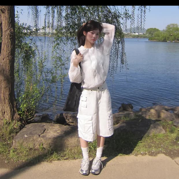 모디무드 클루 카고 버뮤다 팬츠 화이트 M