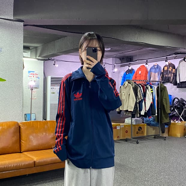 아디다스 파이어버드 네이비 레드 트랙탑 져지 B4358