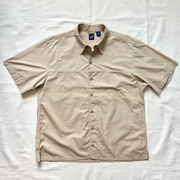 올드갭 GAP 베이지 사파리 유틸리티 반팔 셔츠 2XL