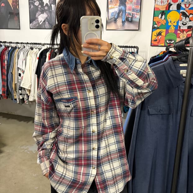 빈티지 체크셔츠