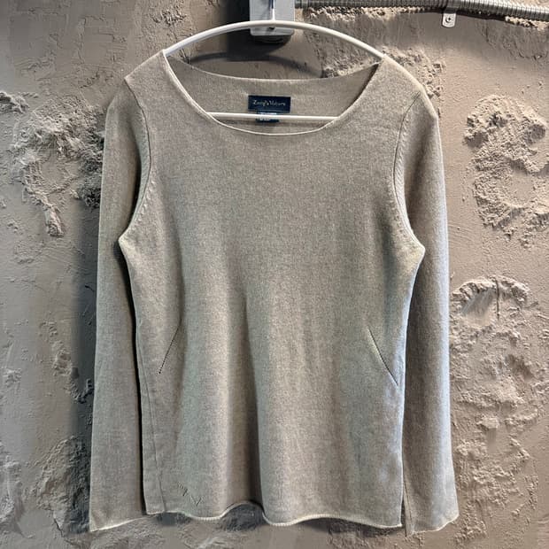 S 자딕앤볼테르 캐시미어 레터링 니트 세이지그린