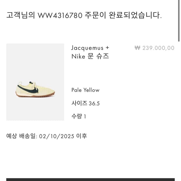 [235] 나이키 x 자크뮈스 문슈즈 페일 옐로우