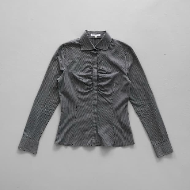 naracamicie) stripe shirring shirt 