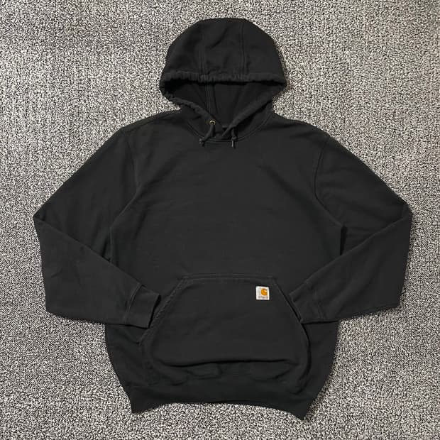 빈티지9. 칼하트 K121 루즈핏 미드웨이트 후드티셔츠 스웻 블랙