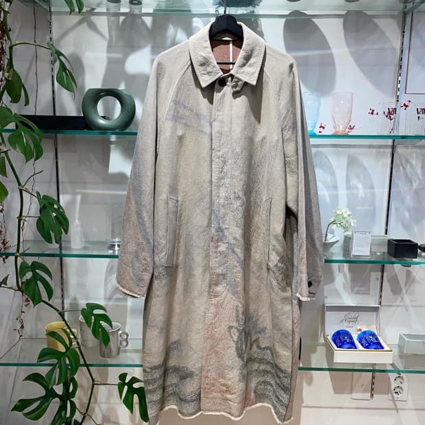 YOKE jacquard bal collar coat