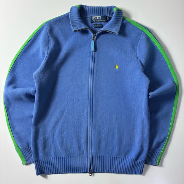 Polo  폴로 랄프로렌 자수 코튼 소라 투웨이 니트집업