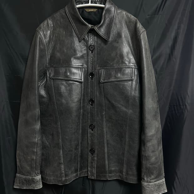 요지야마모토 AAR 램스킨 레더 셔츠