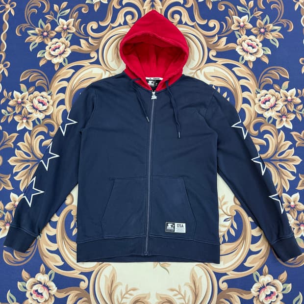 (XL)스타터 STARTER USA 후드집업티셔츠(네이비)