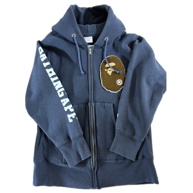 베이프x챔피온 기모후드집업