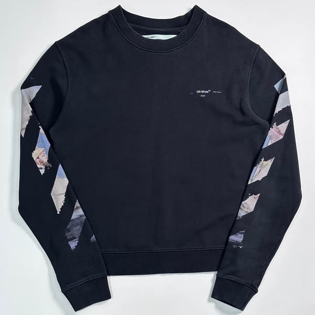 오프화이트 멀티 유화 에로우 맨투맨