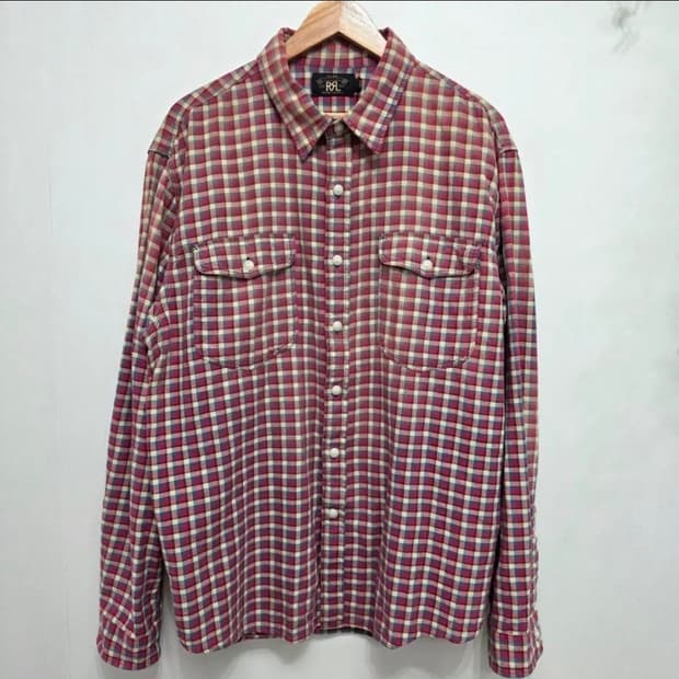 RRL 체크 남방 셔츠