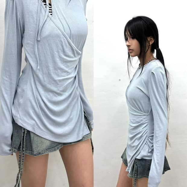 Drape strap long sleeve