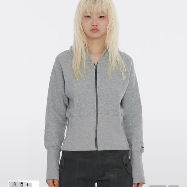 웰빙익스프레스 crop hoodie melange grey
