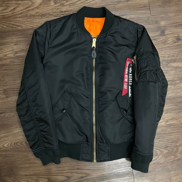 알파인더스트리 ma-1 플라이트 자켓 항공점퍼 블랙