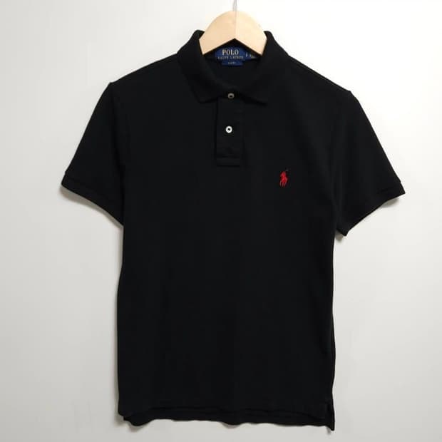 여성55)POLO 폴로 랄프로렌 반팔 카라티 슬림핏 블랙