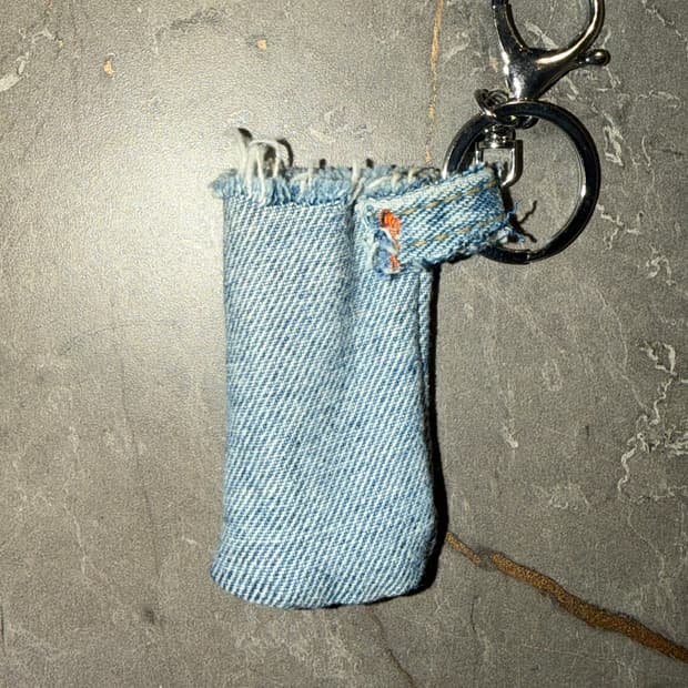 Orange Denim Key chain