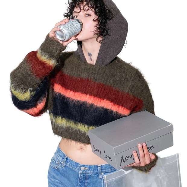 [F]퍼버즈 스트라이프 모헤어 니트/브라운