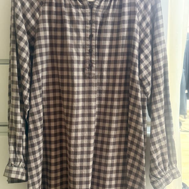 브라운 체크 원피스