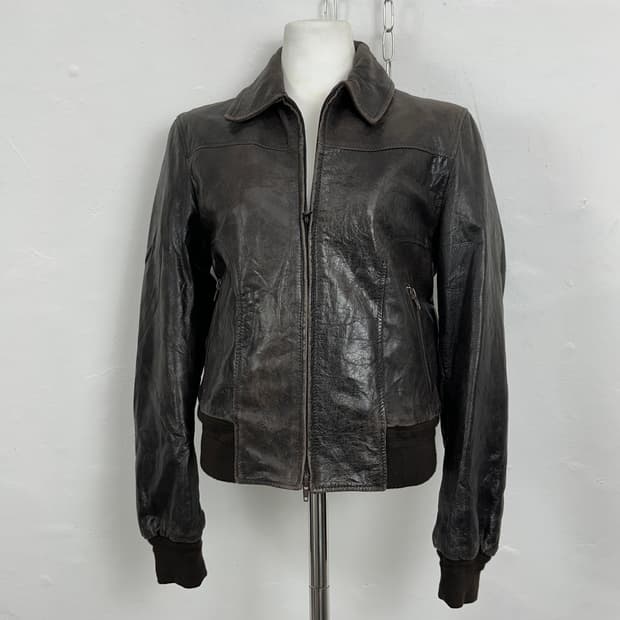 Calfskin Leather Bomber Jacket