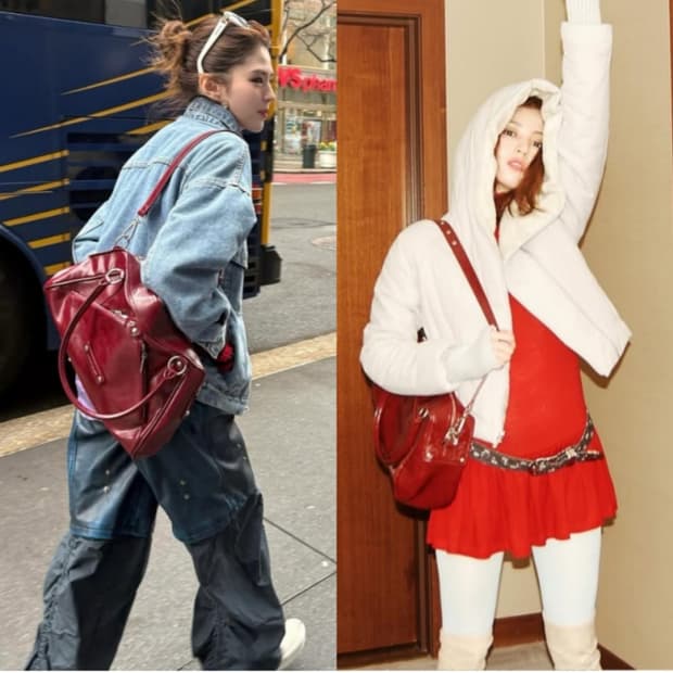 썬번프로젝트 한소희 버건디백 숄더백 가방