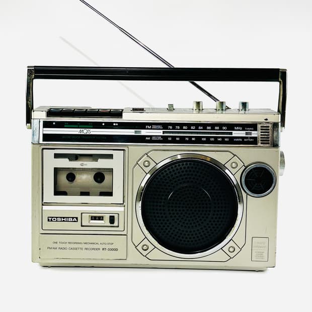 도시바 빈티지 RT-3300D 라디오 카세트 플레이어 레코더