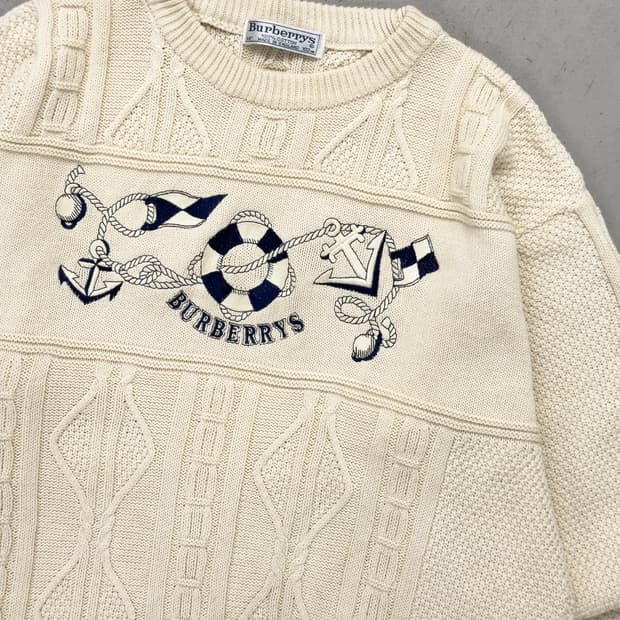 90s 버버리 영국제 코튼 니트