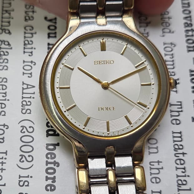 빈티지 세이코 돌체 오리지널 동심원 다이얼 슬림쿼츠 브레이슬릿 ver.