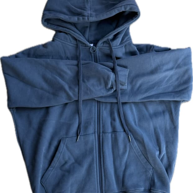 하늘색 기모 후드집업