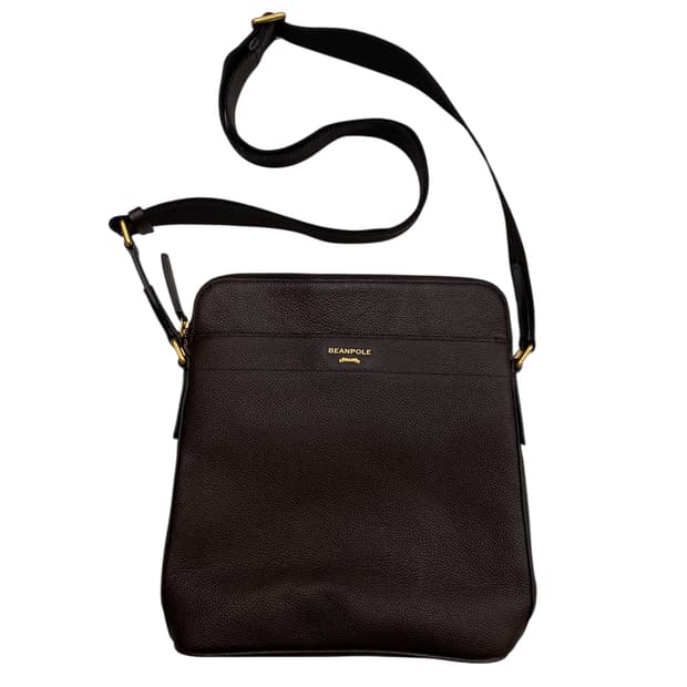 빈폴 브라운 레더 크로스백