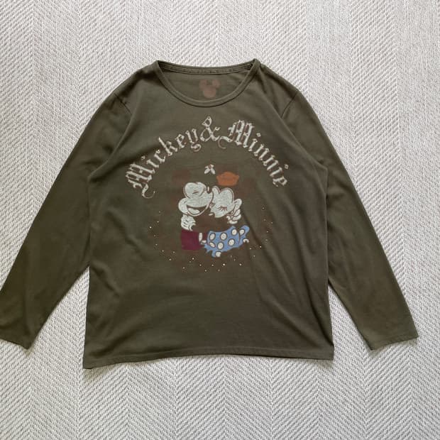 00s 디즈니 미키마우스 큐빅 롱슬리브 