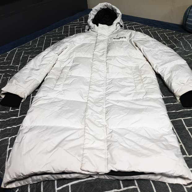 팀버랜드 오리털 벤치파카 롱패딩 화이트 (L)