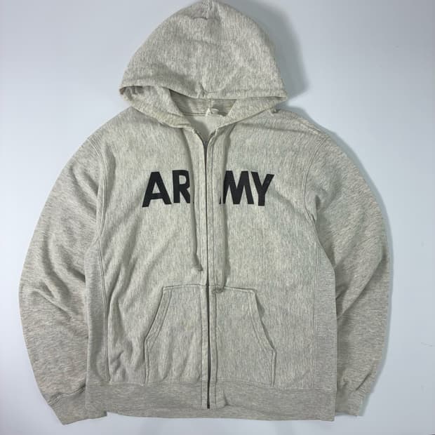 Vintage  90,s USA 아미 밀리터리 그레이 후드집업