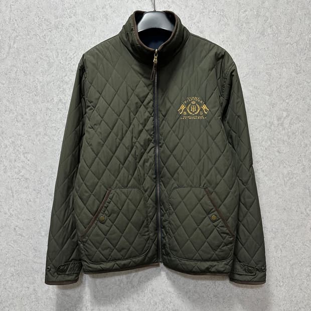 100 타미힐피거 남자 리버서블 양면 퀄팅 패딩