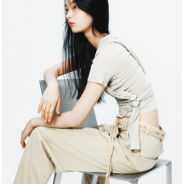 Hyein Seo 혜인서 Tied Asymmetric T-shirt