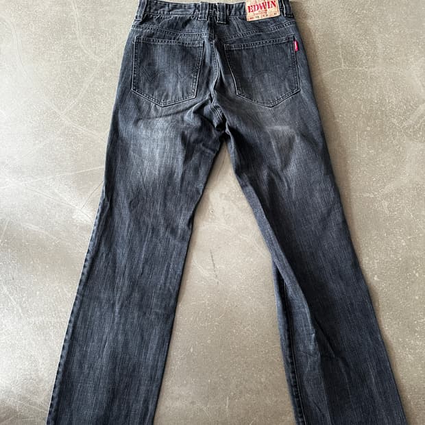 EDWIN 916 Black Wash Denim Pants