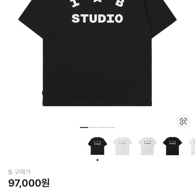 (S) 아이앱 스튜디오 티셔츠 블랙 화이트