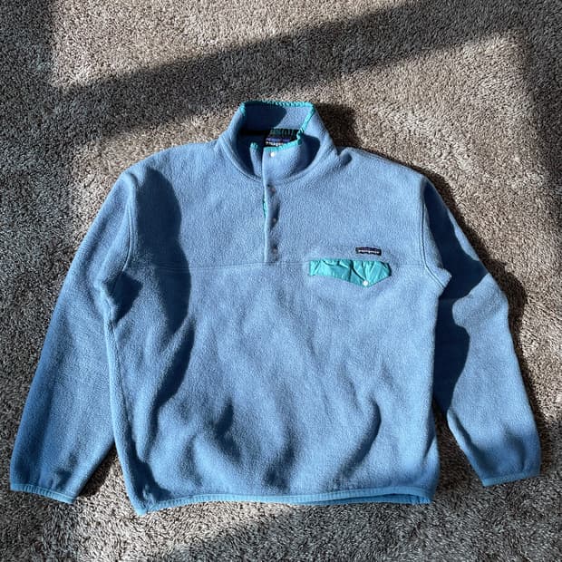 90s Patagonia synchilla 빈티지 신칠라 블루 스노우리스
