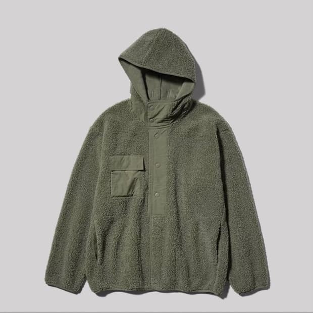 GU × Engineered Garments 보아 플리스 올리브 XL