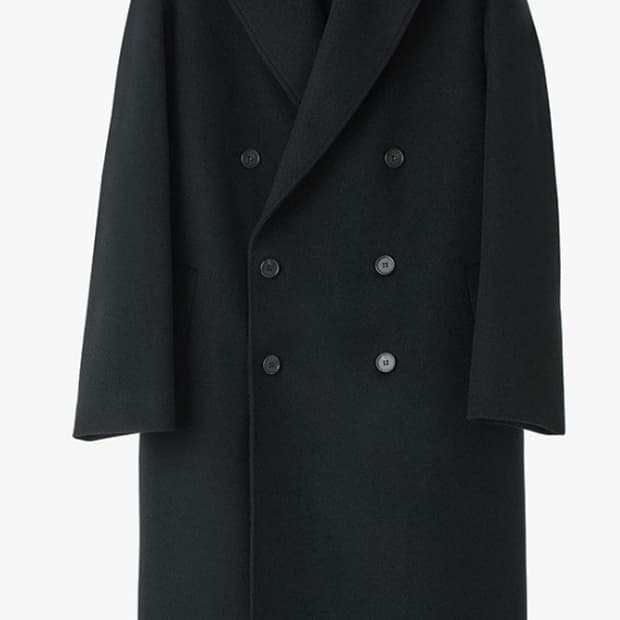 쿠어 coor 캐시미어20 오버핏 더블롱 코트 블랙 S