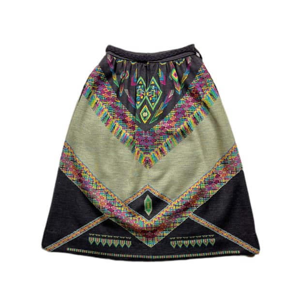 보헤미안 풍 에스닉 벨트 스커트