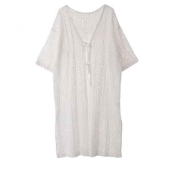 소프트 보헤 화이트 레이스 로브