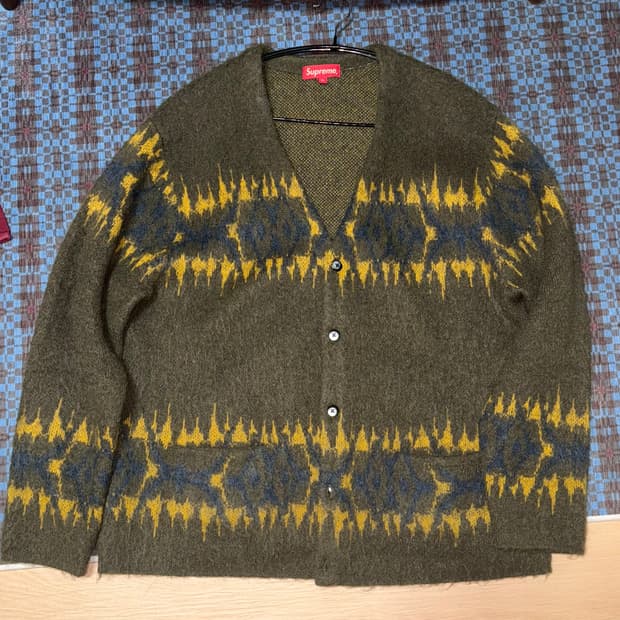 슈프림 앱스트랙트 가디건 카키 XL